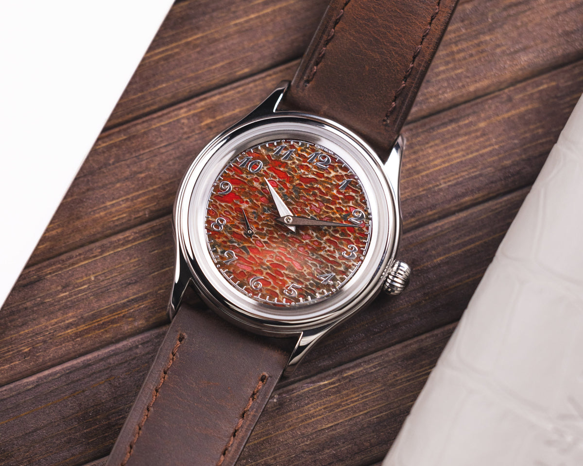 L’Artisan Jurassic watch with its fossilised dinosaur bone dial